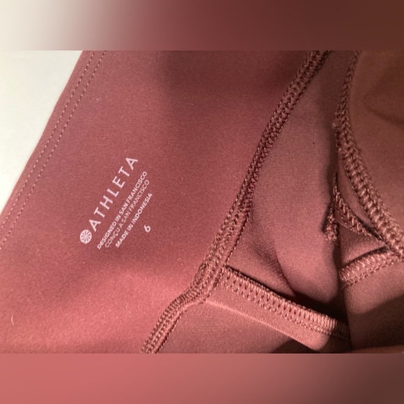 Athleta Endless High Rise Pant Size 6 Style 533636 Maroon Red tapered Stretch - Picture 7 of 9